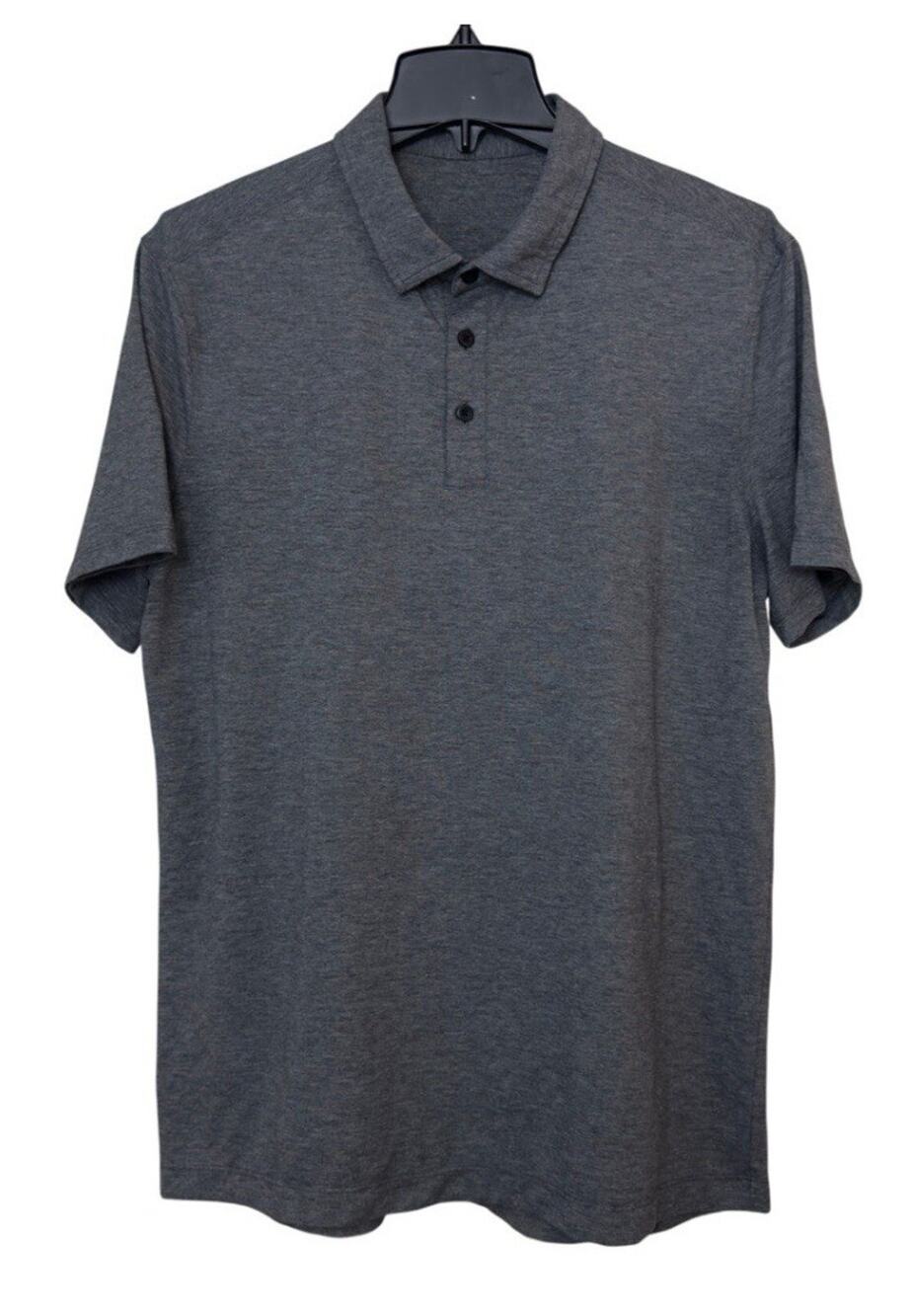 Lululemon Evolution Polo Shirt Mens Large Gray Lightweight Athletic Performance